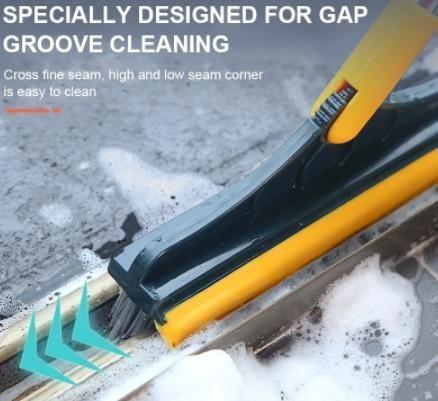 Floor Brush- 2 In 1 Long Handle Wiper Stiff