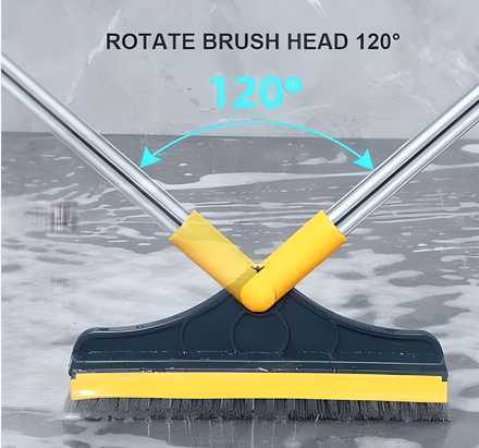 Floor Brush- 2 In 1 Long Handle Wiper Stiff